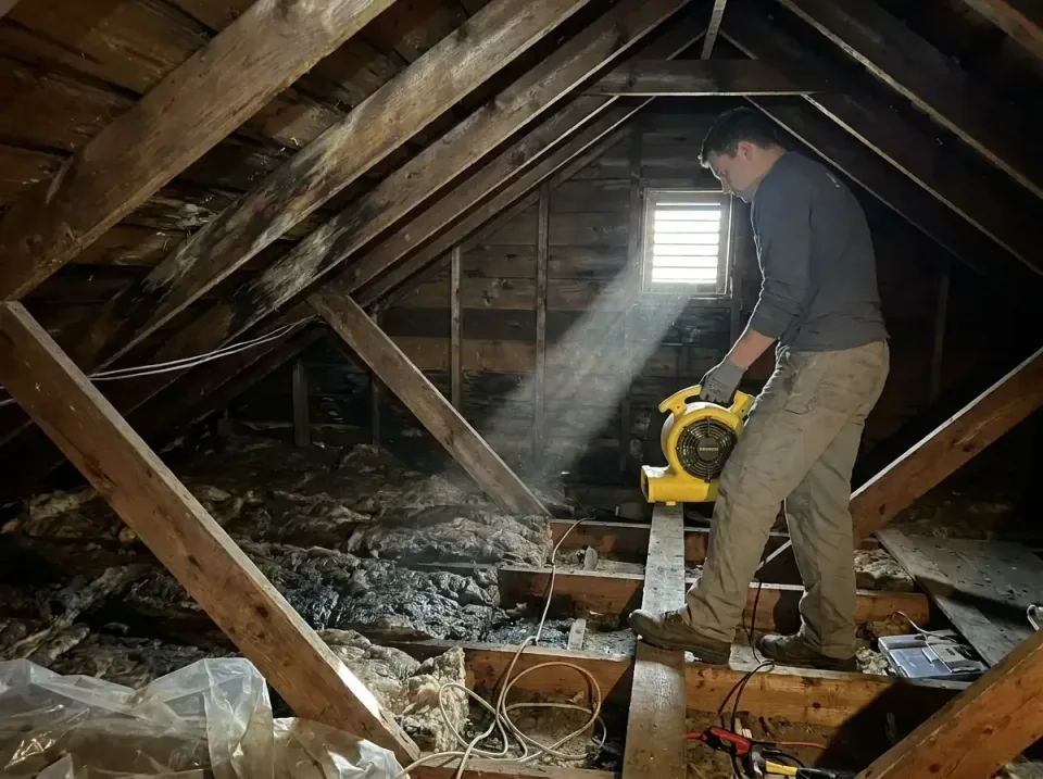attic-water-damage-drying-proc-007 — frequently asked questions, Emergency Water Extraction & 24/7 Flood Response in Hermist…